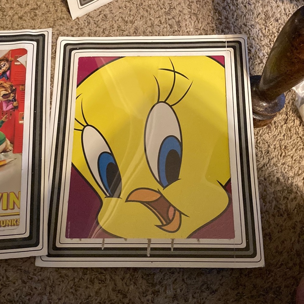 Carnival prize cartoon pictures 12”-10” with frame included in size